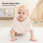 Bearmoss 8 Pack Muslin Baby Bibs for Drooling and Teething, Soft Bibs for Girls, Boys, Newborn (Pink Purple)