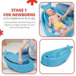 Skip Hop Infant Bath Tub 3-Stage Grow With Baby Smart Sling MOBY Bathtub Blue Age 0+