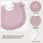 Bearmoss 8 Pack Muslin Baby Bibs for Drooling and Teething, Soft Bibs for Girls, Boys, Newborn (Pink Purple)