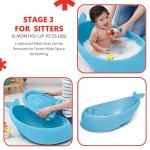 Skip Hop Infant Bath Tub 3-Stage Grow With Baby Smart Sling MOBY Bathtub Blue Age 0+