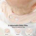 Bearmoss 8 Pack Muslin Baby Bibs for Drooling and Teething, Soft Bibs for Girls, Boys, Newborn (Pink Purple)