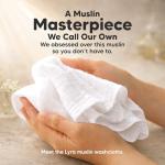 5-Pack Muslin Baby Washcloths for Newborn – 12x12" Soft Absorbent Organic Cotton Muslin Wash Cloths for Babies Girl, Boy, Infant, Toddlers, Kids Face Towel, Bath Essentials,Baby Burp Rags (Soft White)