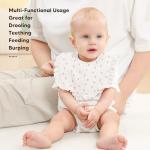 Bearmoss 8 Pack Muslin Baby Bibs for Drooling and Teething, Soft Bibs for Girls, Boys, Newborn (Pink Purple)