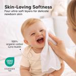 5-Pack Muslin Baby Washcloths for Newborn – 12x12" Soft Absorbent Organic Cotton Muslin Wash Cloths for Babies Girl, Boy, Infant, Toddlers, Kids Face Towel, Bath Essentials,Baby Burp Rags (Soft White)