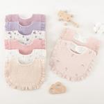 Bearmoss 8 Pack Muslin Baby Bibs for Drooling and Teething, Soft Bibs for Girls, Boys, Newborn (Pink Purple)