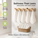 5-Pack Muslin Baby Washcloths for Newborn – 12x12" Soft Absorbent Organic Cotton Muslin Wash Cloths for Babies Girl, Boy, Infant, Toddlers, Kids Face Towel, Bath Essentials,Baby Burp Rags (Soft White)