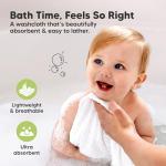 5-Pack Muslin Baby Washcloths for Newborn – 12x12" Soft Absorbent Organic Cotton Muslin Wash Cloths for Babies Girl, Boy, Infant, Toddlers, Kids Face Towel, Bath Essentials,Baby Burp Rags (Soft White)