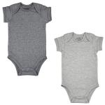 123 Bear Baby Cotton Spandex Infant Bodysuits Long Sleeve and Short Sleeve (Gray 2-Pack Short Sleeve, Newborn)