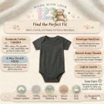 123 Bear Baby Cotton Spandex Infant Bodysuits Long Sleeve and Short Sleeve (Gray 2-Pack Short Sleeve, Newborn)