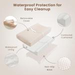 Konssy Muslin Changing Pad with Waterproof Lining Foam, Includes 2 Pack Soft & Cotton Cover, Baby Diaper Changing Pad for Dresser or Table, 32x16 inches (Blossom,Pink)