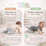 123 Bear Baby Cotton Spandex Infant Bodysuits Long Sleeve and Short Sleeve (Gray 2-Pack Short Sleeve, Newborn)