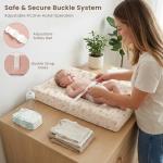 Konssy Muslin Changing Pad with Waterproof Lining Foam, Includes 2 Pack Soft & Cotton Cover, Baby Diaper Changing Pad for Dresser or Table, 32x16 inches (Blossom,Pink)