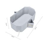 Baby Bathtub for Newborn to Toddlers, Foldable Infants Babies Bath Tub with Non-Slip Base and Drain Plug, Portable Bathtub for Home Outdoor (Light Grey, 78-45-30CM)