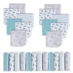 Viviland Baby Washcloths, 24Pack Baby Wash Cloths for Newborn, Baby Towels and Infant Bath Face Washcloths for Boys Girls Super Soft Absorbent, Gentle on Sensitive Skin Body, 9x9 Dinosaur