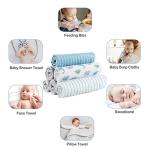 Viviland Baby Washcloths, 24Pack Baby Wash Cloths for Newborn, Baby Towels and Infant Bath Face Washcloths for Boys Girls Super Soft Absorbent, Gentle on Sensitive Skin Body, 9x9 Dinosaur