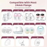 Nursi Luna Flange Sizing Kit 3 in 1 with 10PCS Flange Inserts 13/15/17/19/21mm, Silicone Flanges Insert Kit for 24mm Flange/Shield, Pumping Essentials Kit for Moms