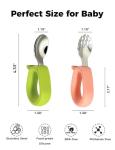 Toddler Utensils, Stainless Steel Baby Forks and Spoons Set with Silicone Handle, Kids Silverware with Portable Storage Case, Baby Feeding Essentials, Dishwasher Safe (Green+Pink)
