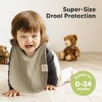 KeaBabies 8-Pack Bibs for Baby Girl, Boy - Pullover Large Baby Bibs for Drooling and Teething Infant, Newborn, Soft & Absorbent Organic Cotton, Long Torso Coverage Keep Toddler Clean & Dry (Brick)