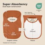 KeaBabies 8-Pack Bibs for Baby Girl, Boy - Pullover Large Baby Bibs for Drooling and Teething Infant, Newborn, Soft & Absorbent Organic Cotton, Long Torso Coverage Keep Toddler Clean & Dry (Brick)