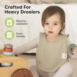 KeaBabies 8-Pack Bibs for Baby Girl, Boy - Pullover Large Baby Bibs for Drooling and Teething Infant, Newborn, Soft & Absorbent Organic Cotton, Long Torso Coverage Keep Toddler Clean & Dry (Brick)