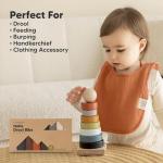 KeaBabies 8-Pack Bibs for Baby Girl, Boy - Pullover Large Baby Bibs for Drooling and Teething Infant, Newborn, Soft & Absorbent Organic Cotton, Long Torso Coverage Keep Toddler Clean & Dry (Brick)