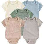 Kiddiezoom Newborn Baby Unisex Cotton One-Piece Bodysuits Baby Gift 5-Pack Clothes