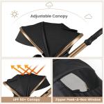 INFANS 2 in 1 Baby Stroller, Folding Newborn Pram Convertible Stroller Bassinet for Infant Foldable High Landscape Shock Absorption with Reversible Seat Aluminum Structure for Pushchair