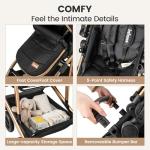 INFANS 2 in 1 Baby Stroller, Folding Newborn Pram Convertible Stroller Bassinet for Infant Foldable High Landscape Shock Absorption with Reversible Seat Aluminum Structure for Pushchair