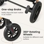 INFANS 2 in 1 Baby Stroller, Folding Newborn Pram Convertible Stroller Bassinet for Infant Foldable High Landscape Shock Absorption with Reversible Seat Aluminum Structure for Pushchair