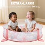 7-in-1 XL Large Baby Play Gym Mat, Tummy Time Mat, Baby Gym & Ball Pit, Baby Activity Mat with Milestone Cards & 6 Detachable Toys for Sensory Motor Skill, Rainbow