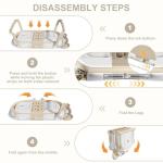 MoreFeel Collapsible Baby Bathtub for Newborn with Thermometer & 1 Hooded Towel & 1 Soft Floating Cushion,Portable Travel Bathtub with Drain Hole, Durable Foldable Baby Tubs for Infants to Toddler