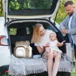 MoreFeel Collapsible Baby Bathtub for Newborn with Thermometer & 1 Hooded Towel & 1 Soft Floating Cushion,Portable Travel Bathtub with Drain Hole, Durable Foldable Baby Tubs for Infants to Toddler