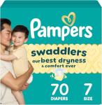 Pampers Swaddlers Diapers, Size 7 (26-50 lbs), 70 Count, Absorbent, Keeps Baby Dry and Comfortable, Skin Safe Disposable Baby Diaper (Packaging May Vary)