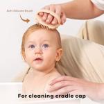 Yoofoss 4 Piece Baby Brush and Comb Set, Wooden Baby Brush with Natural Ultra Soft Goat Hair, Baby Hair Brush for Newborn, Baby Brush Set for Boy Girl