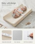 Blissful Diary Vegan Leather Baby Changing Pad with Waterproof & Wipe-Clean PU Cover, Standard Size Cozy Diaper Changing Pad for Dresser and Table, Beige