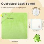 OFUSUY 6 PCS Baby Bath Towels, 3 PCS Animal Hooded Baby Towels & 3 PCS Washcloths, Baby Bath Towels for Infants & Toddlers - Soft & Ultra Absorbent, Cute Newborn Bath Essentials Gifts for Boys & Girls