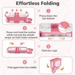 TPN Collapsible Baby Bathtub, Baby Bath Tub with Soft Cushion & Real-Time Thermometer, Baby Bathtub Infant to Toddler Tub (0-36 Months), Portable Newborn Travel Bath tub