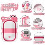 TPN Collapsible Baby Bathtub, Baby Bath Tub with Soft Cushion & Real-Time Thermometer, Baby Bathtub Infant to Toddler Tub (0-36 Months), Portable Newborn Travel Bath tub