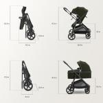 Mompush Wiz 2 in 1 Baby Stroller with Infant Pramette Mode, One Hand Fold Convertible Newborn to Toddler Stroller with Reversible Seat and Large UPF 50+ Canopy