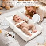 JVEOO Waterproof Baby Changing Pad, Non-Slip Wipeable Diaper Changing Mat with Safety Strap 32x16 Inch Infant Diaper Change Pad Suitable for Dresser & Table