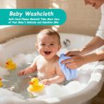 HOMEXCEL Baby Washcloths 12 Pack-Microfiber Coral Fleece Baby Bath Face Towel 7 x 9 Inch Extra Absorbent Soft Burp Cloth and Wash Cloths for Newborn-Infants and Toddlers-Gentle On Sensitive Skin,Blue