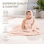 Comfy Cubs Hooded Baby Towel 2-Pack, Large 32 x 32 Inch - 6 Layer 100% Muslin Cotton for Babies, Toddlers, Kids - Soft & Absorbent Baby Bath Towels - Unisex Design for Bath Time, Mauve and Blush