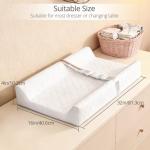 JVEOO Waterproof Baby Changing Pad, Non-Slip Wipeable Diaper Changing Mat with Safety Strap 32x16 Inch Infant Diaper Change Pad Suitable for Dresser & Table