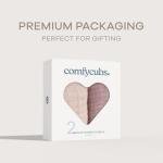 Comfy Cubs Hooded Baby Towel 2-Pack, Large 32 x 32 Inch - 6 Layer 100% Muslin Cotton for Babies, Toddlers, Kids - Soft & Absorbent Baby Bath Towels - Unisex Design for Bath Time, Mauve and Blush