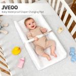 JVEOO Waterproof Baby Changing Pad, Non-Slip Wipeable Diaper Changing Mat with Safety Strap 32x16 Inch Infant Diaper Change Pad Suitable for Dresser & Table