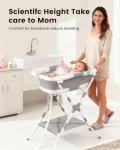 BALLA BALEIN Baby Bathtub with Stand, 2-in-1 Collapsible Bath Tubs for Newborn to Toddler, Infant Bathtub with Folding Stand, Portable Bathtub for Baby Including Soft Cushion, Storage Pad