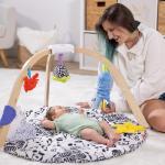 Melissa & Doug Ocean Wooden Baby Play Gym, Easy-Fold Baby Activity Center, 5 Washable Sensory Toys & Reversible Play Mat, Infant Toys, Ages 0–9 Months - FSC Certified