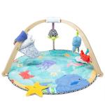 Melissa & Doug Ocean Wooden Baby Play Gym, Easy-Fold Baby Activity Center, 5 Washable Sensory Toys & Reversible Play Mat, Infant Toys, Ages 0–9 Months - FSC Certified