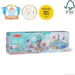 Melissa & Doug Ocean Wooden Baby Play Gym, Easy-Fold Baby Activity Center, 5 Washable Sensory Toys & Reversible Play Mat, Infant Toys, Ages 0–9 Months - FSC Certified