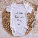 SproutJoy And Then There Were Three Bodysuit for Baby Pregnancy Announcement Bodysuit for Grandparents Unisex Infant Newborn